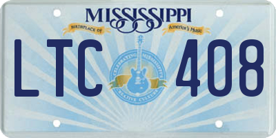 MS license plate LTC408