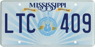 MS license plate LTC409