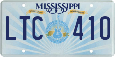 MS license plate LTC410