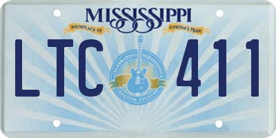 MS license plate LTC411