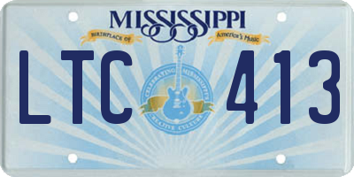 MS license plate LTC413