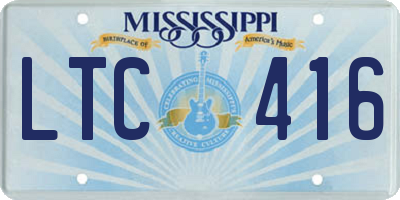 MS license plate LTC416