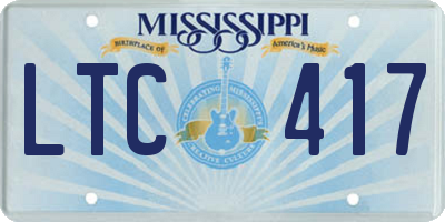MS license plate LTC417