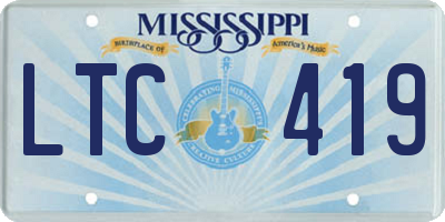 MS license plate LTC419