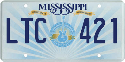 MS license plate LTC421