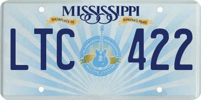MS license plate LTC422