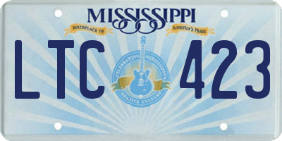 MS license plate LTC423