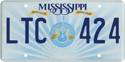 MS license plate LTC424