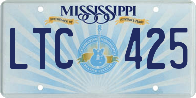 MS license plate LTC425