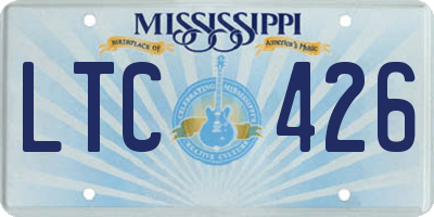 MS license plate LTC426
