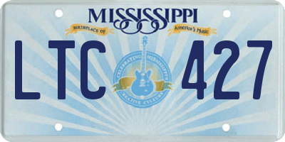 MS license plate LTC427