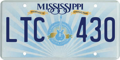 MS license plate LTC430