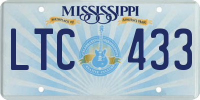 MS license plate LTC433