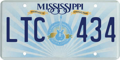 MS license plate LTC434