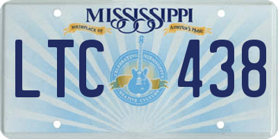 MS license plate LTC438