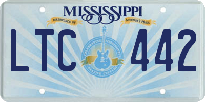 MS license plate LTC442