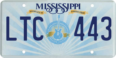 MS license plate LTC443