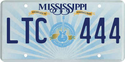 MS license plate LTC444