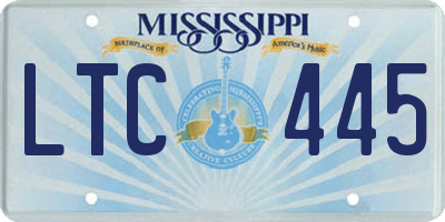 MS license plate LTC445