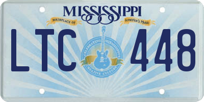 MS license plate LTC448