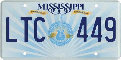 MS license plate LTC449