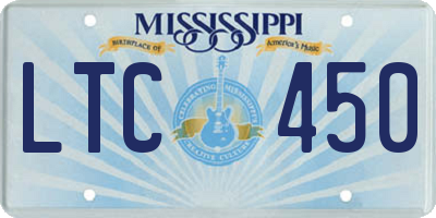 MS license plate LTC450