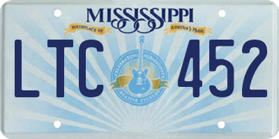 MS license plate LTC452
