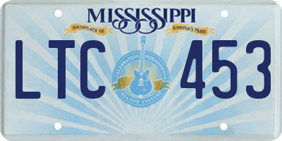 MS license plate LTC453