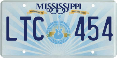 MS license plate LTC454