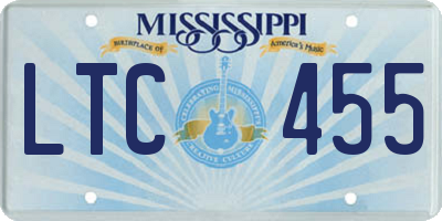 MS license plate LTC455