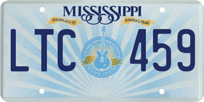 MS license plate LTC459