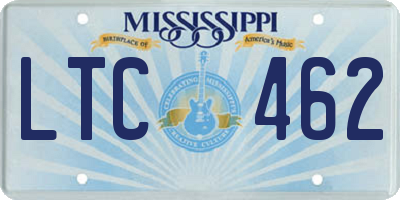 MS license plate LTC462