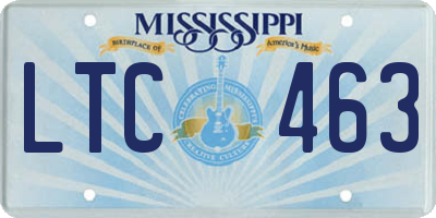 MS license plate LTC463