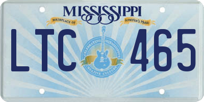 MS license plate LTC465