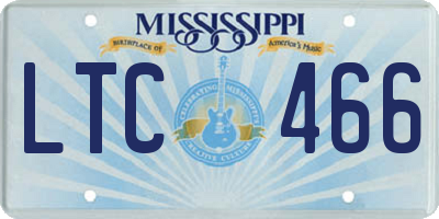 MS license plate LTC466
