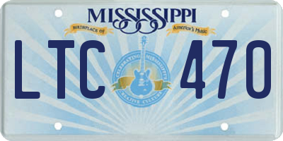 MS license plate LTC470