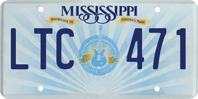 MS license plate LTC471