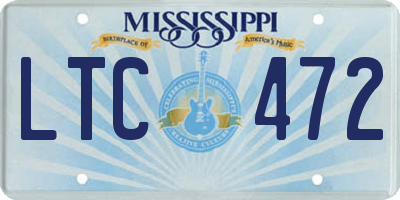 MS license plate LTC472
