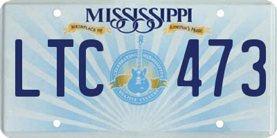 MS license plate LTC473