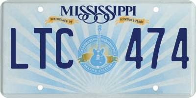 MS license plate LTC474