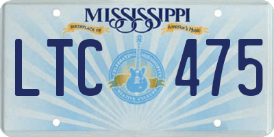 MS license plate LTC475