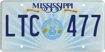 MS license plate LTC477