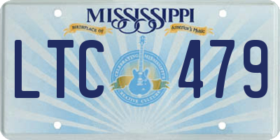 MS license plate LTC479