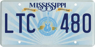 MS license plate LTC480