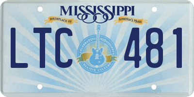 MS license plate LTC481