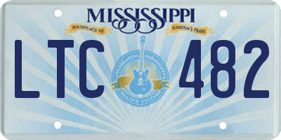 MS license plate LTC482
