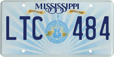 MS license plate LTC484