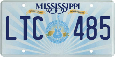 MS license plate LTC485