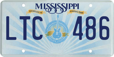 MS license plate LTC486