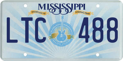 MS license plate LTC488